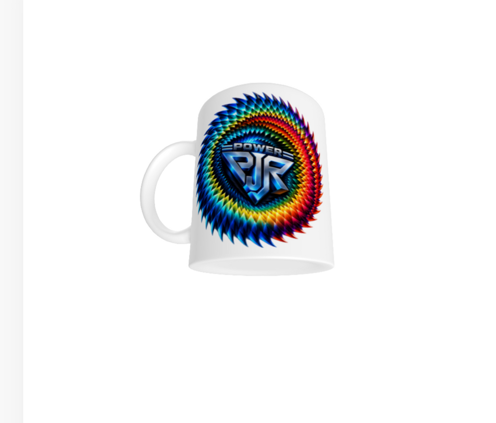 Taza PjR-Power blanca brillante